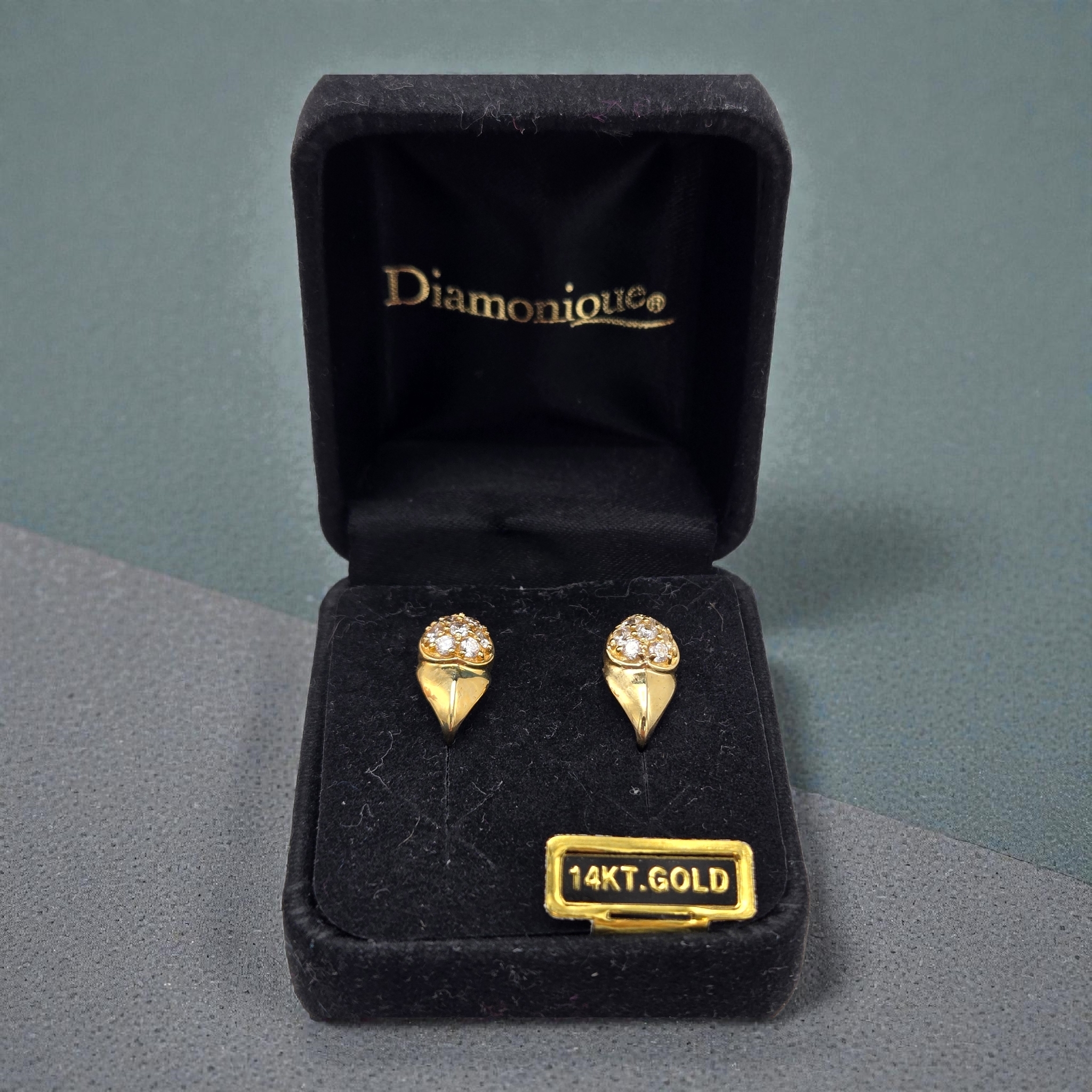 Diamonique 14k Gold Dq Cz Earrings 3.09 Total Carat Weight Approx. .75" Drop